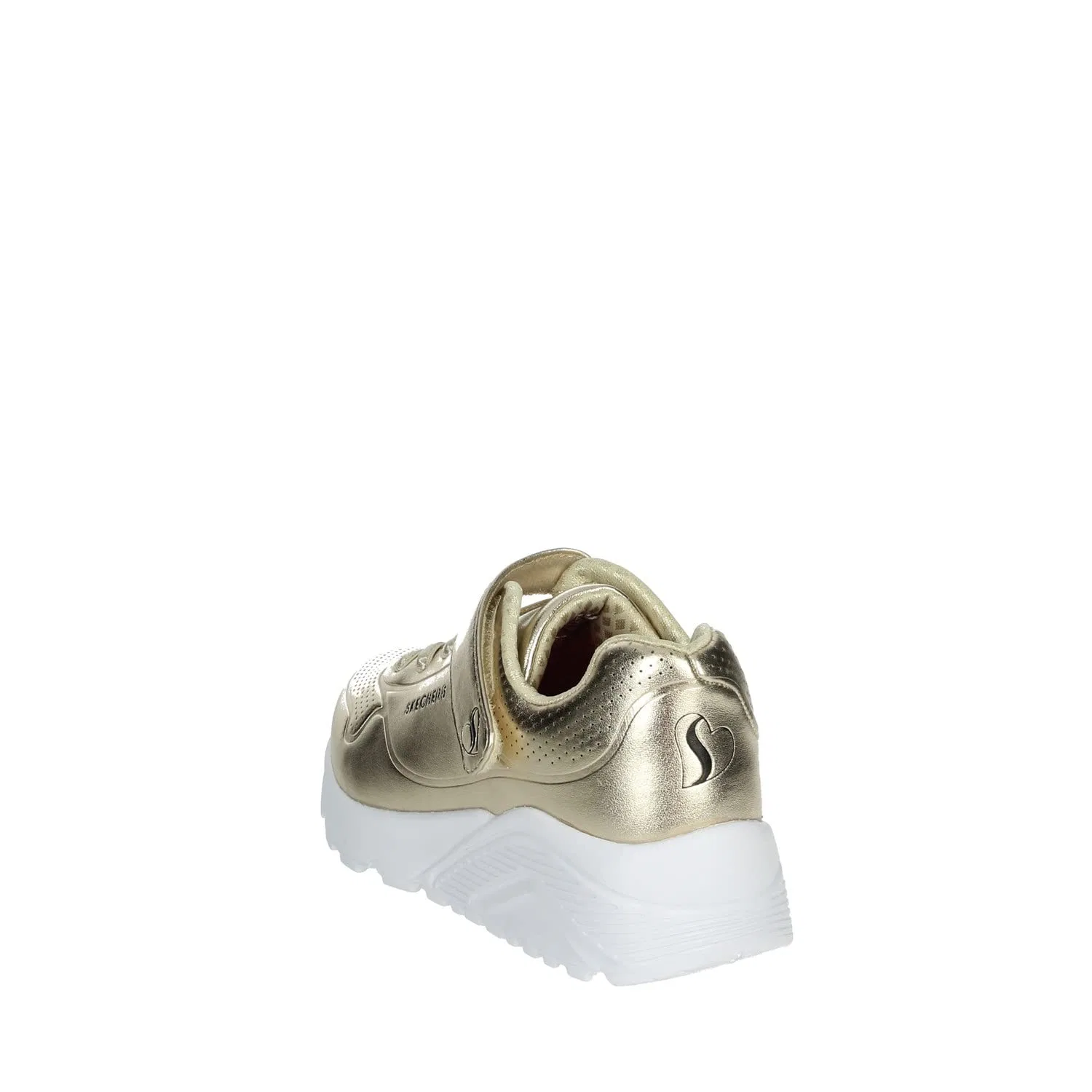 Детские кроссовки для девочек с принтом Uno Lite - Chrome Steps Skechers, Gold — фото 2