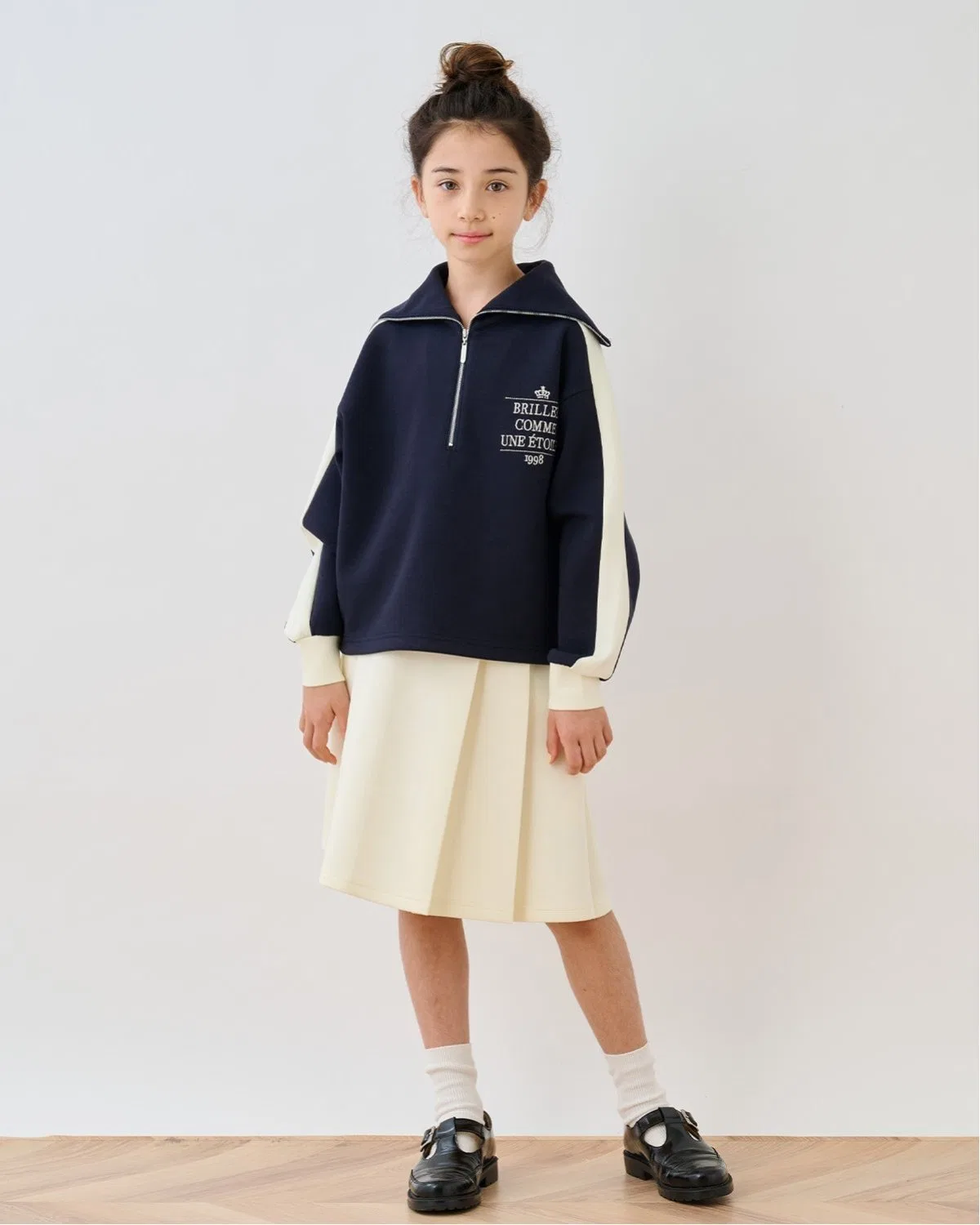 Детский комплект из куртки и юбки с принтом Pom Ponette Junior, Navy