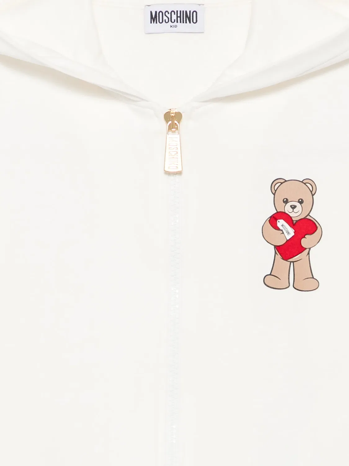 Толстовка на молнии Teddy Bear нейтральных тонов Moschino, нейтральные — фото 2