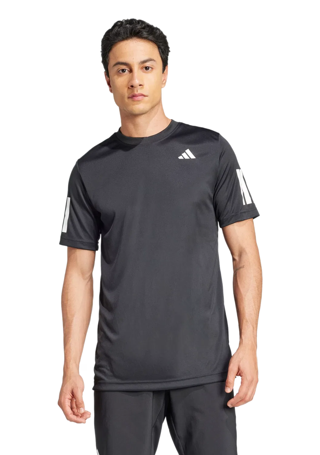 Мужская спортивная футболка T-Shirt с тремя полосками Adidas, черный — фото 3