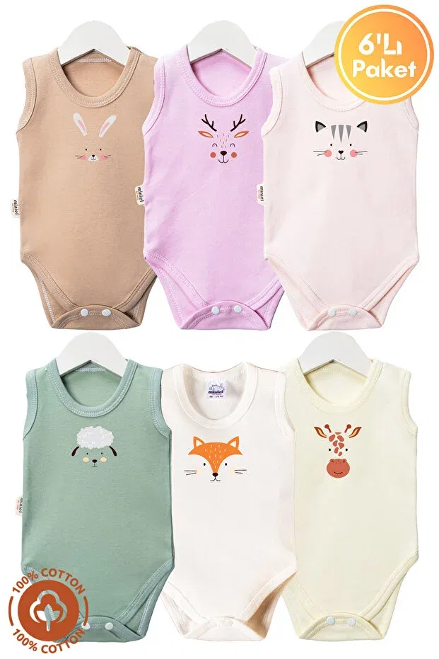 Детское боди для девочек хлопковое 6-предметное Miniel Organic, Pink