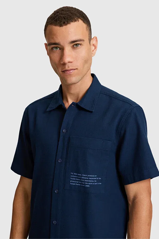 Мужская рубашка с коротким рукавом U.S. Polo Assn., Navy Blue — фото 2