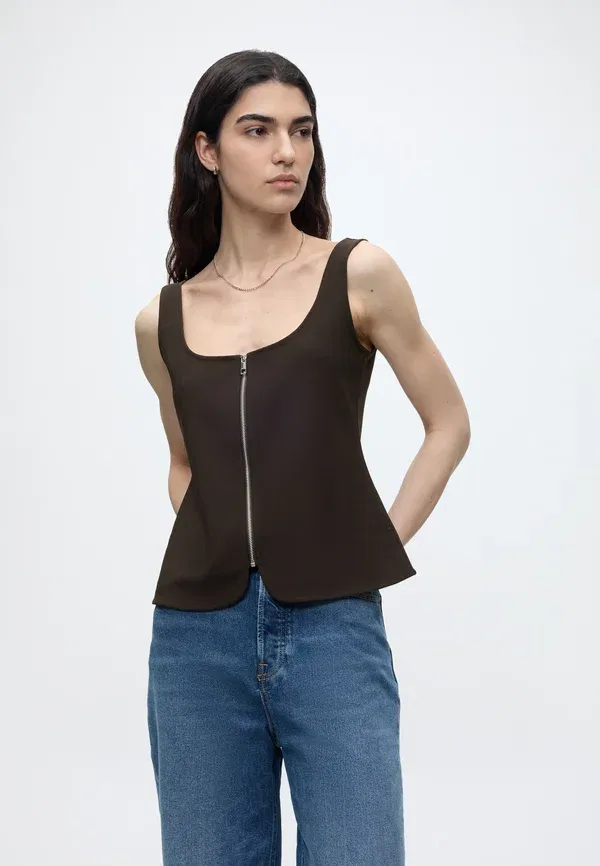Блузка Calvin Klein, шоколадный — фото 4