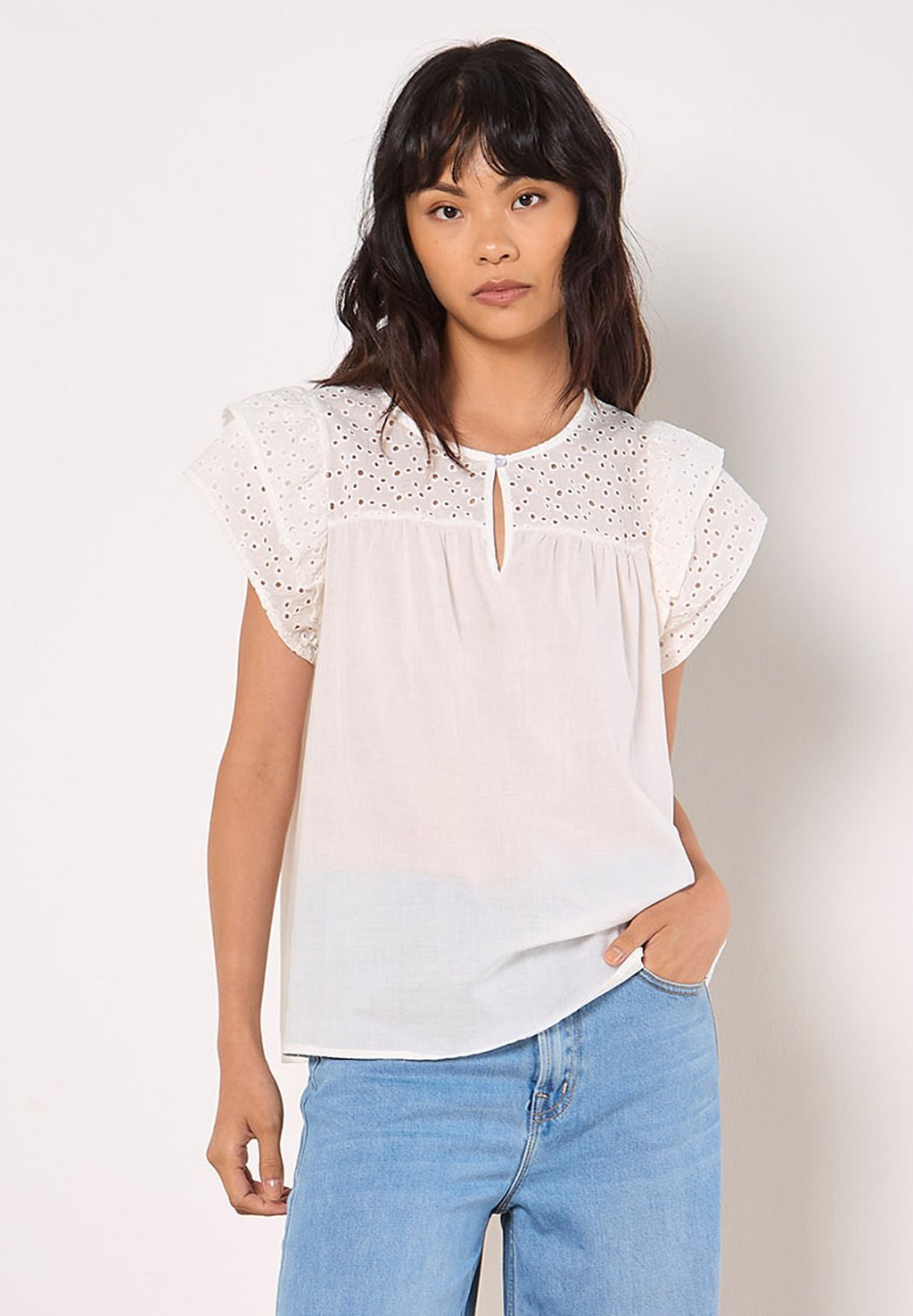 

Блуза BRODERIE YOKE Apricot, белый