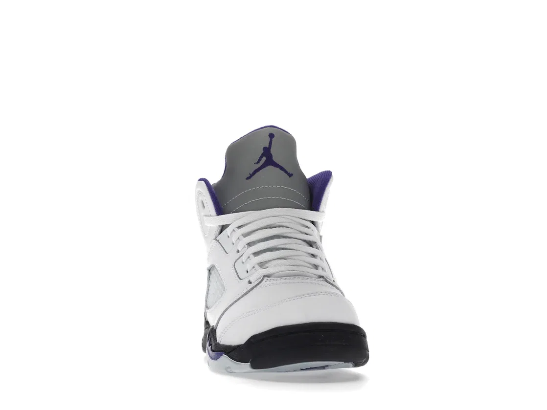 Детские кроссовки с высоким верхом Jordan 5 Retro, White/Dark Concord-Black — фото 2