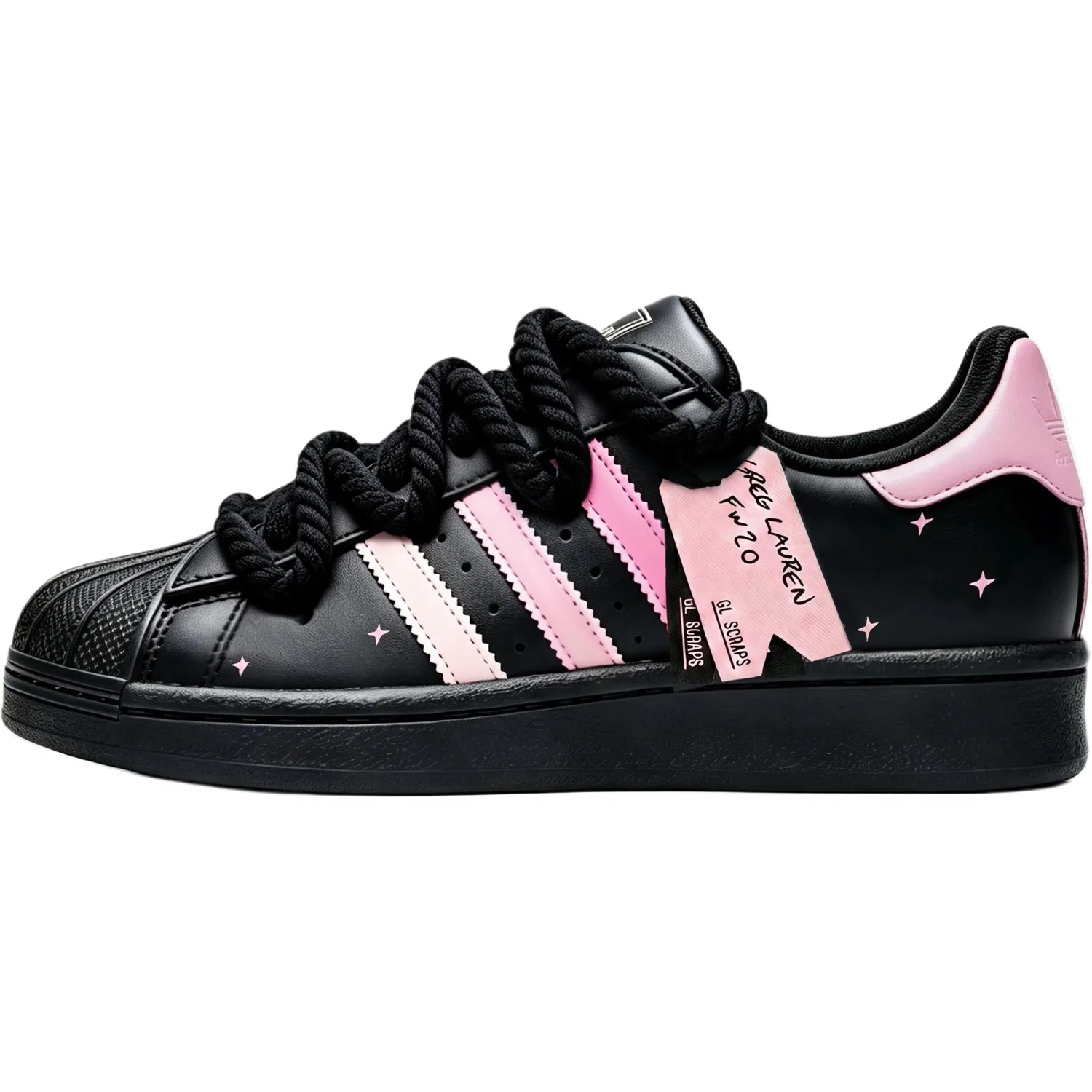 Детские скейтбординг-кроссовки с принтом Superstar 2 Adidas Originals, Black Pink