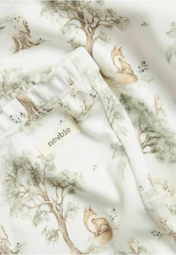 Пижамный комплект с принтом Forest motif Newbie off-white, белый — фото 3