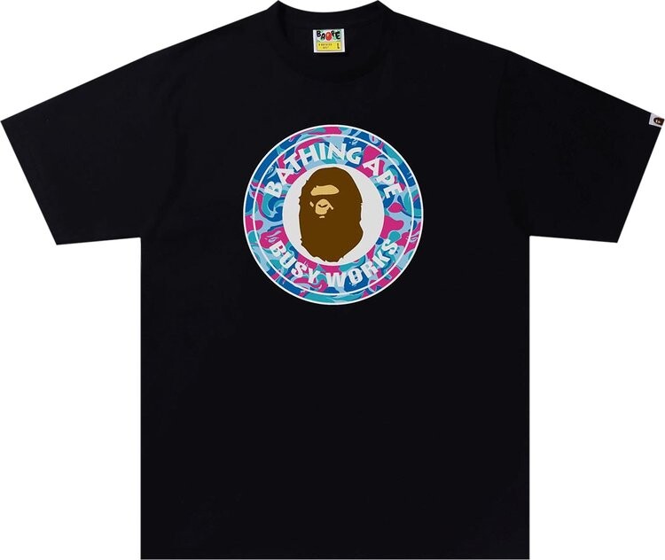 

Футболка BAPE Marble Camo Busy Works Tee 'Black', черный