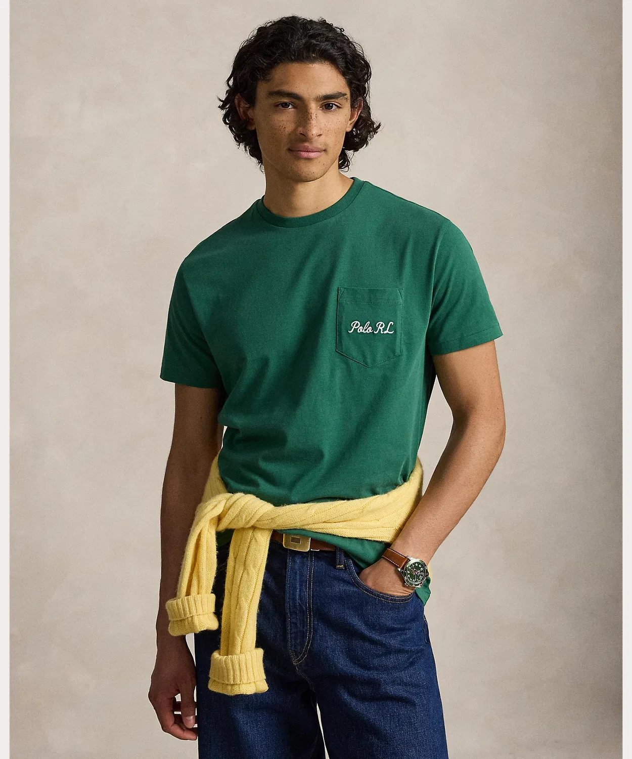 Мужская футболка с принтом Polo Bear Classic Fit POLO RALPH LAUREN, Green