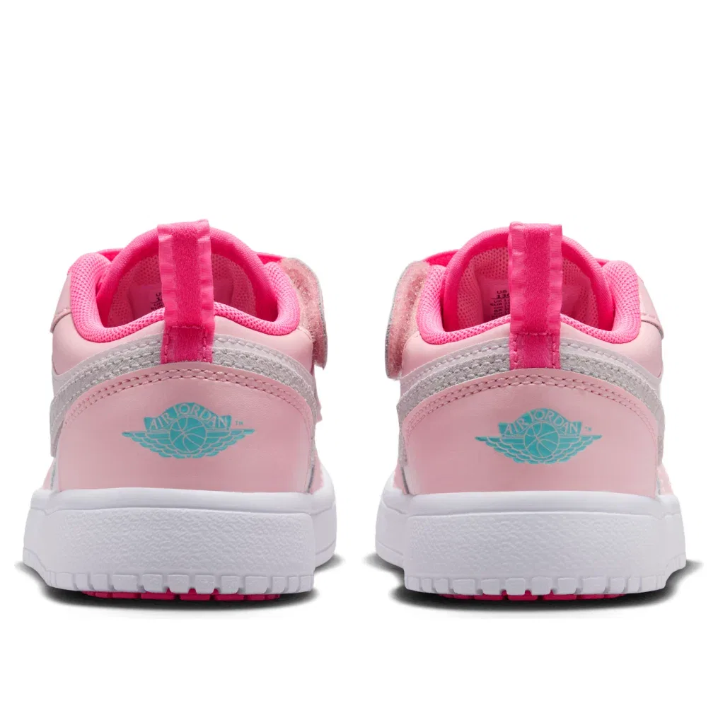 Детские кроссовки с кожаным верхом Air Jordan 1 Low ALT SE Pink Bloom, розовый — фото 3