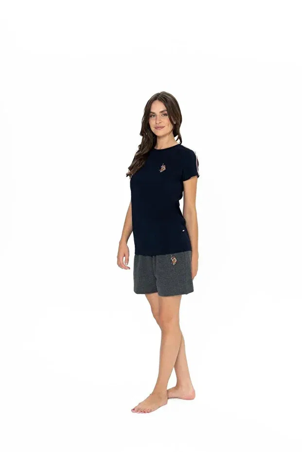 Женский комплект пижамы с коротким рукавом U.S. Polo Assn., Navy Blue — фото 3