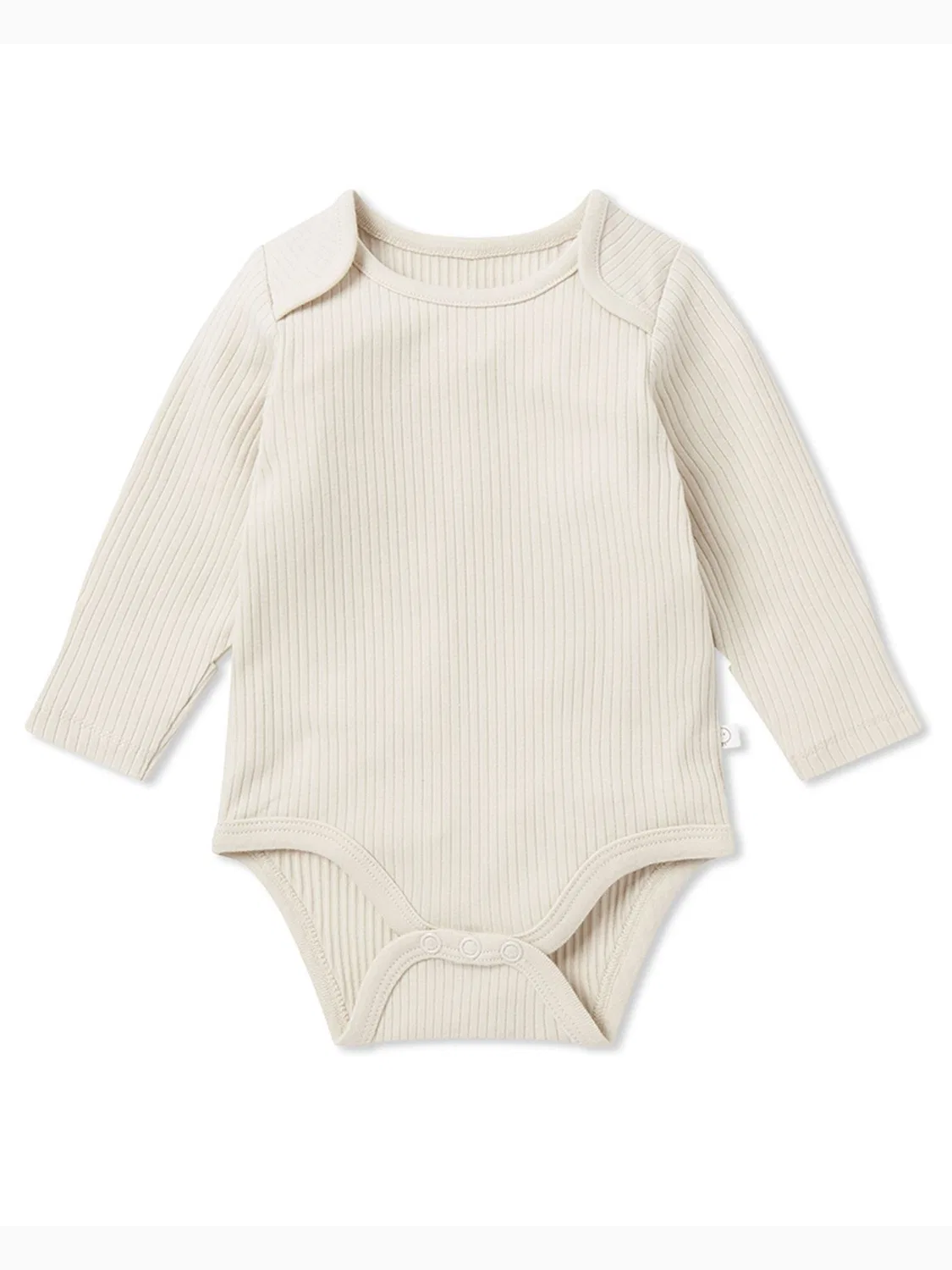 Боди с длинным рукавом MORI Natural Ribbed Stretch Envelope Neckline, Natural — фото 3