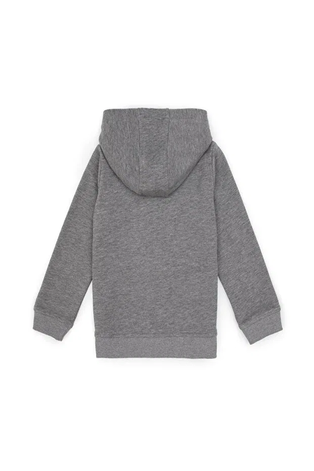 Детское худи на молнии с капюшоном для мальчиков U.S. Polo Assn., Gray Melange — фото 2