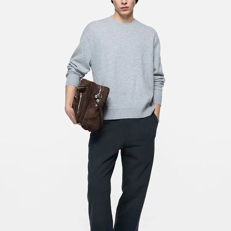 Мужской кашемировый свитер с круглым вырезом Cool Heather Gray Acne Studios, Cool Heather Gray — фото 4