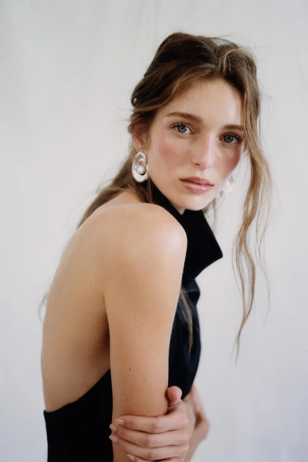 Атласный топ с завязками на шее ZARA, Black — фото 4