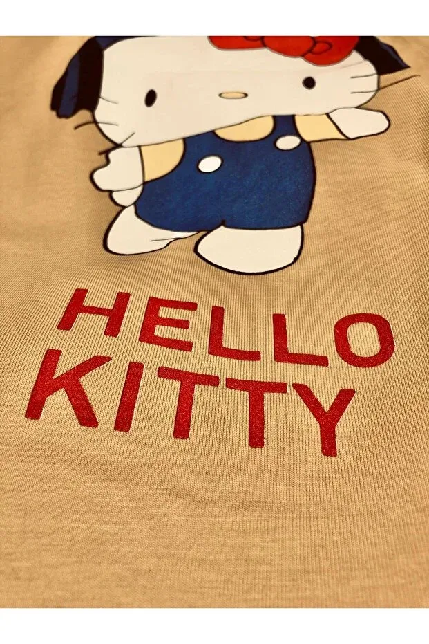 Детское платье-худи для девочек с принтом Hello Kitty Printed Hoodie Dress Sparrow Laurel, Green — фото 2