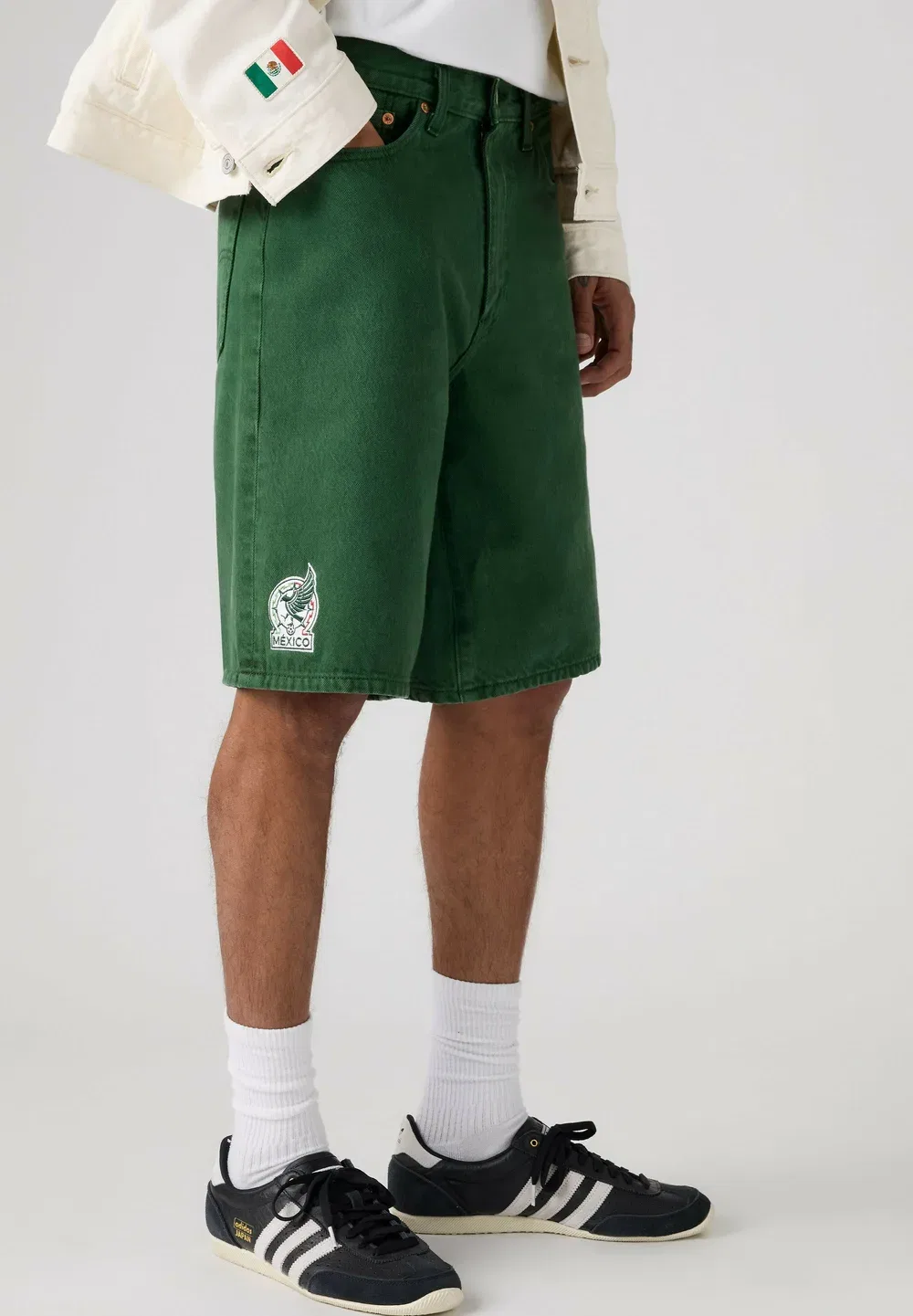 Wc 478 baggy short x france 478 baggy - denim shorts Levi'S, X France Baggy S - Greens — фото 4