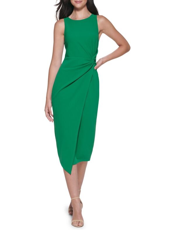 

Облегающее платье миди с узлом спереди Guess Kelly green