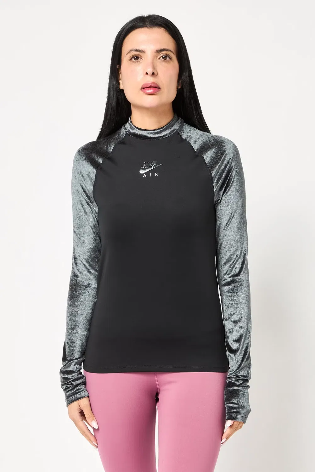 Топ спортивный с длинным рукавом Nike, черный