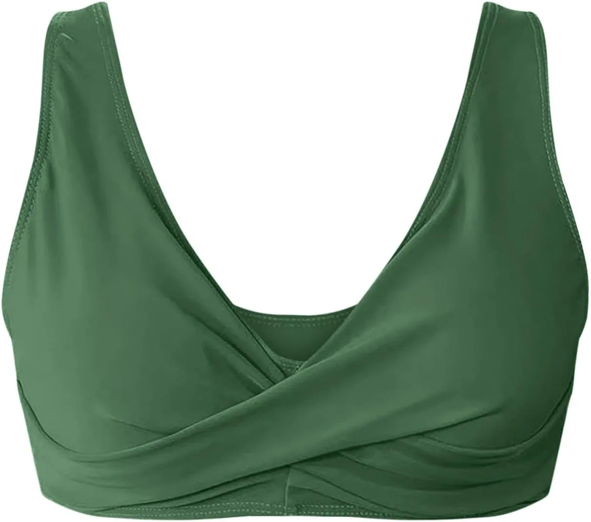 Купальник слитный женский с вырезами и гребешковой отделкой, Army Green — фото 4