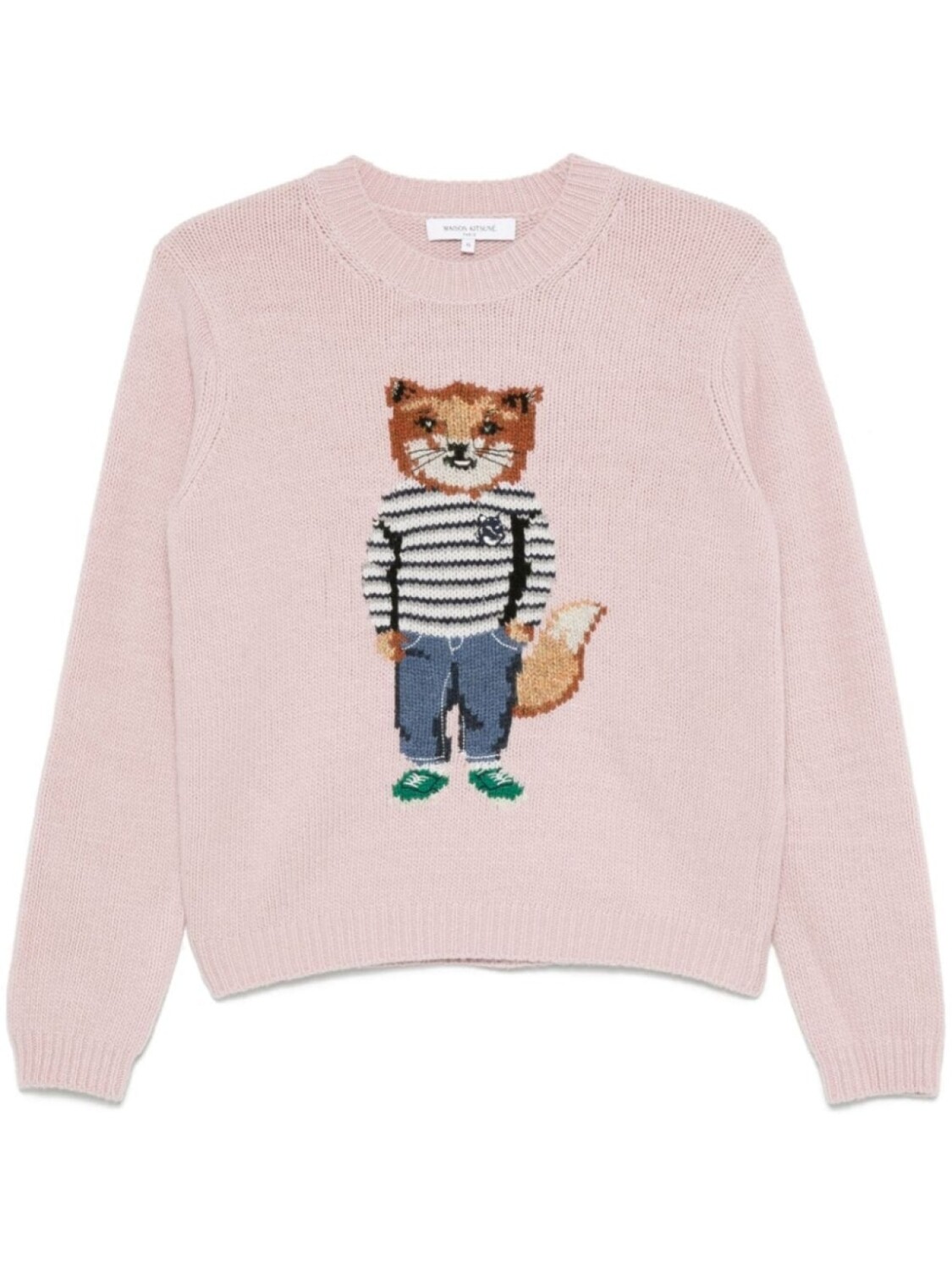 

Maison Kitsuné свитер вязки интарсия, розовый
