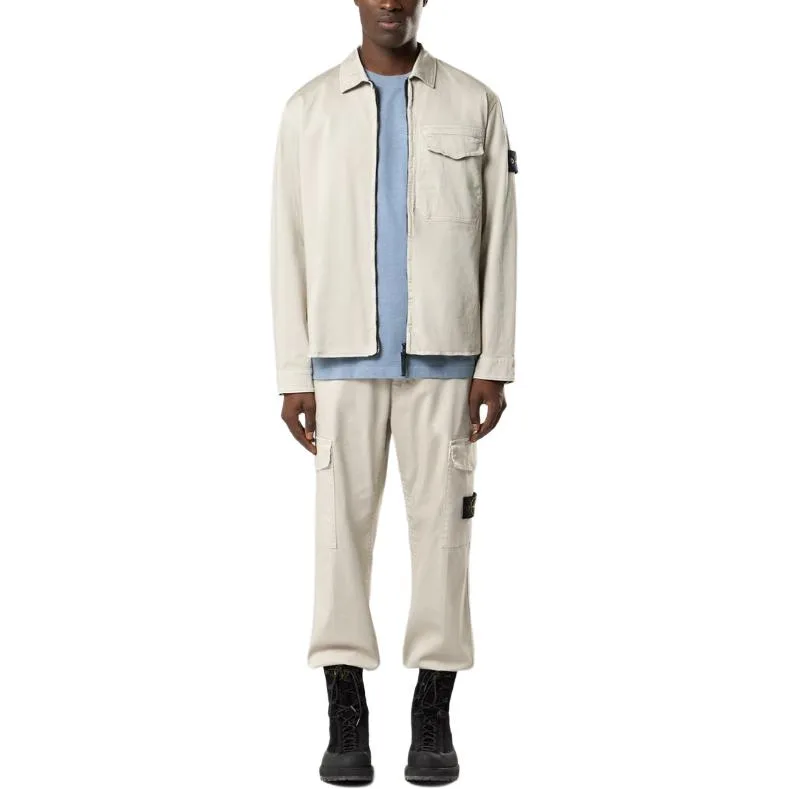 Куртка с карманом на молнии STONE ISLAND, pearl серый — фото 4