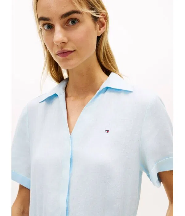 Женское платье из льна Tommy Hilfiger, Azzurro — фото 4