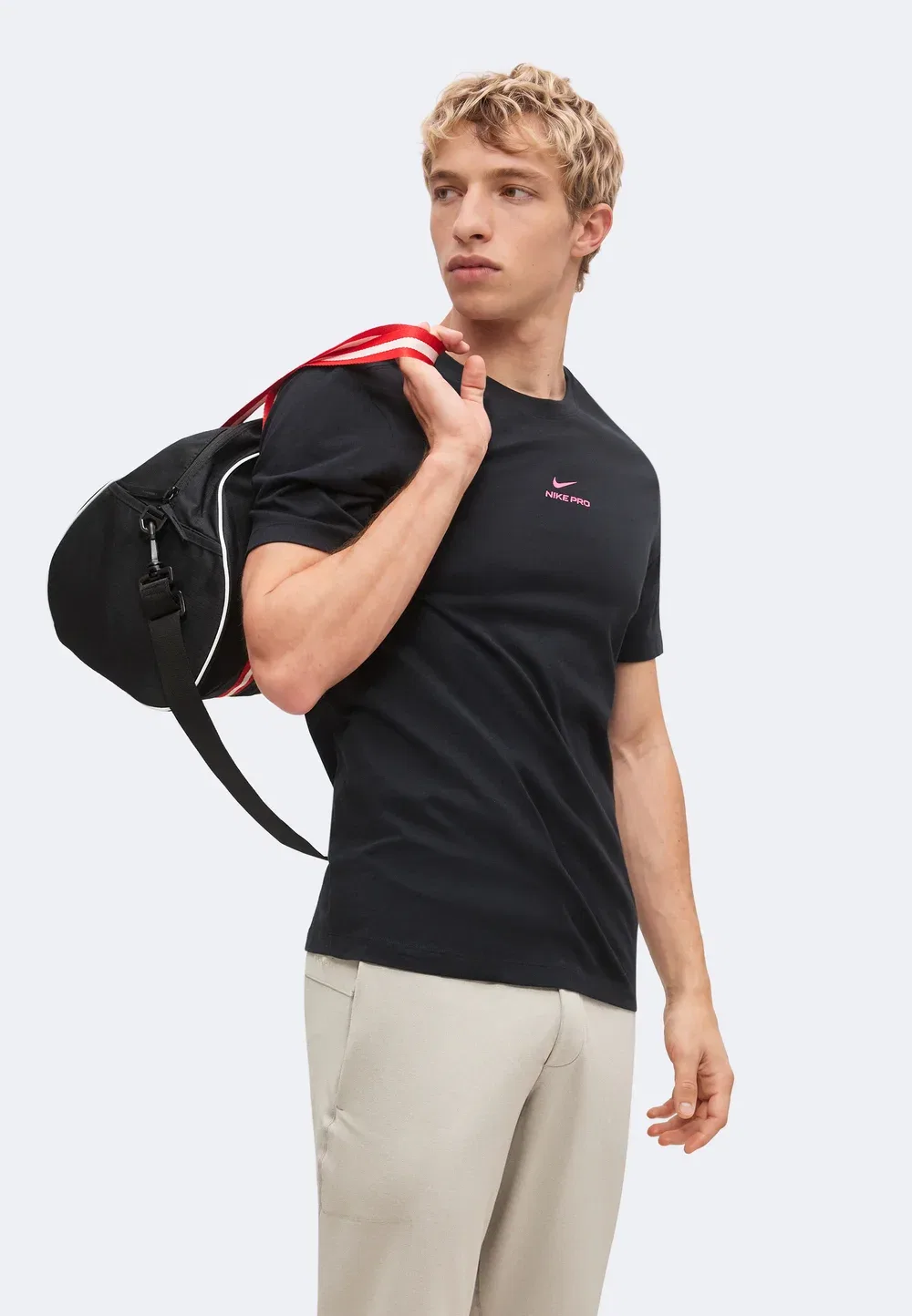 Футболка - спортивная футболка Nike Performance, Black/Hyper Pink — фото 4