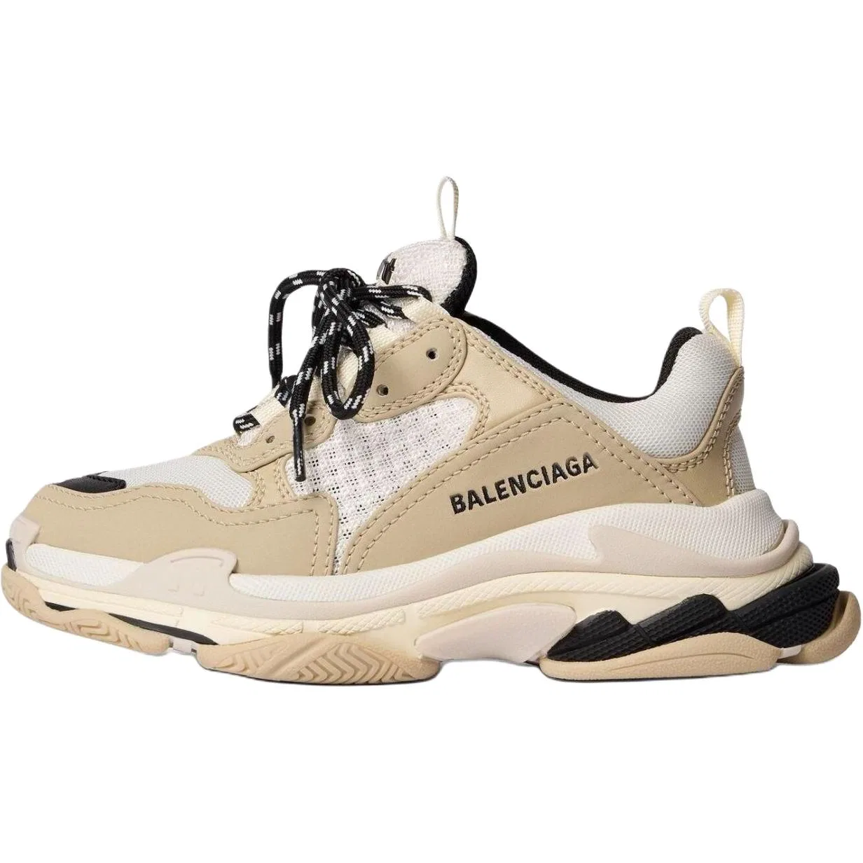Детские кроссовки с принтом Triple S Balenciaga, Ecru