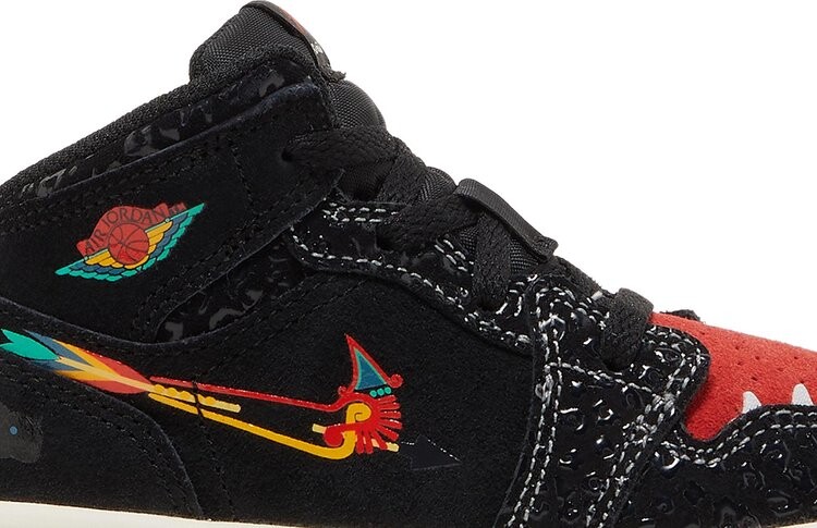 Кроссовки Air Jordan 1 Mid SE TD SiEMPRE Familia, черный — фото 2