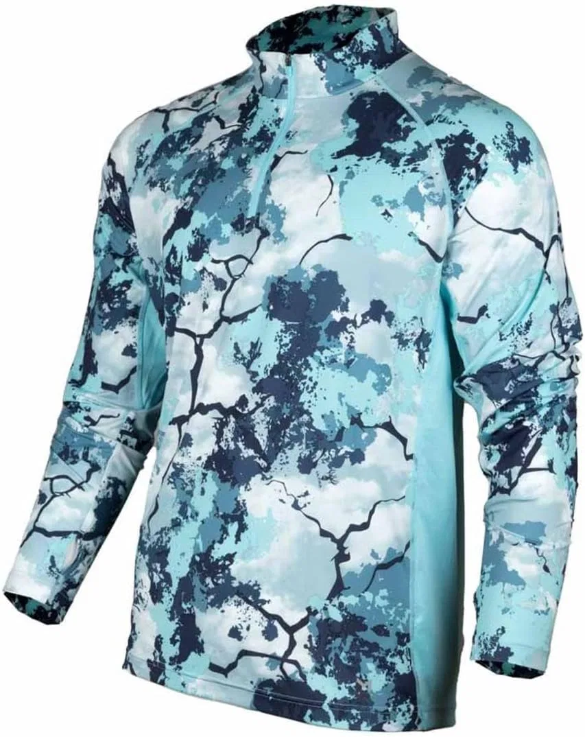 Мужская футболка с длинным рукавом и 1/4 молнией Fieldsheer, Kings Ultra Aqua — фото 2