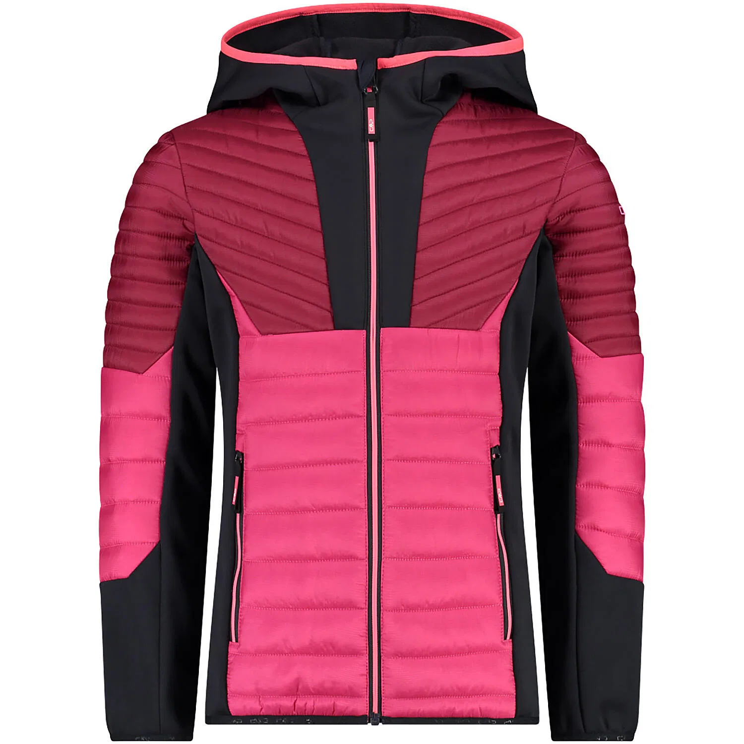 Детская куртка для девочек с капюшоном HYBRID JACKET FIX HOOD Cmp, Rosa Schwarz Magentapink
