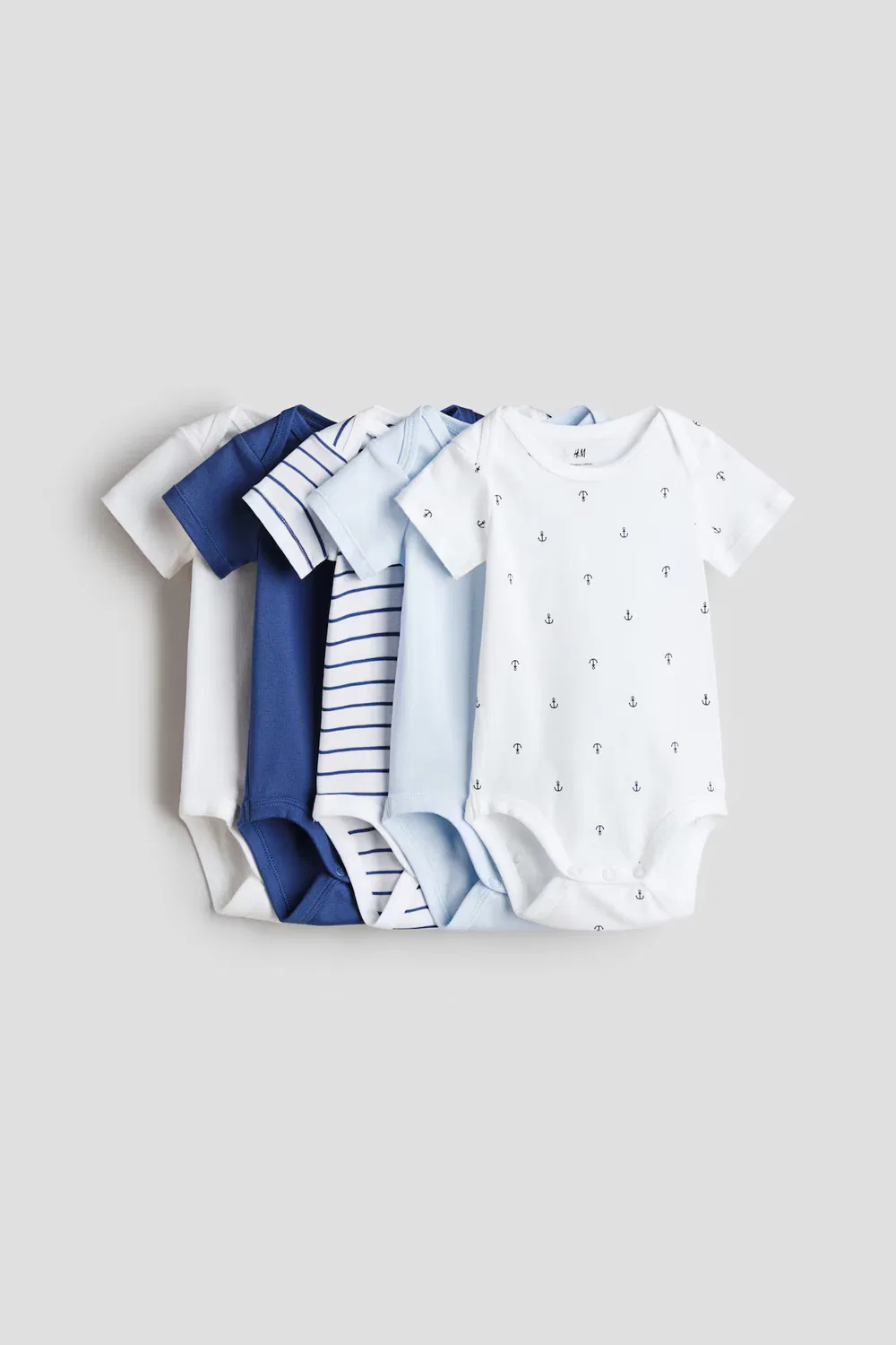 5 хлопковых боди в упаковке H&M, Blau/Anker