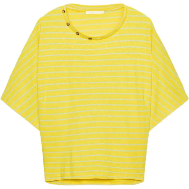 Женская футболка с круглым вырезом Yellow ZARA, Yellow