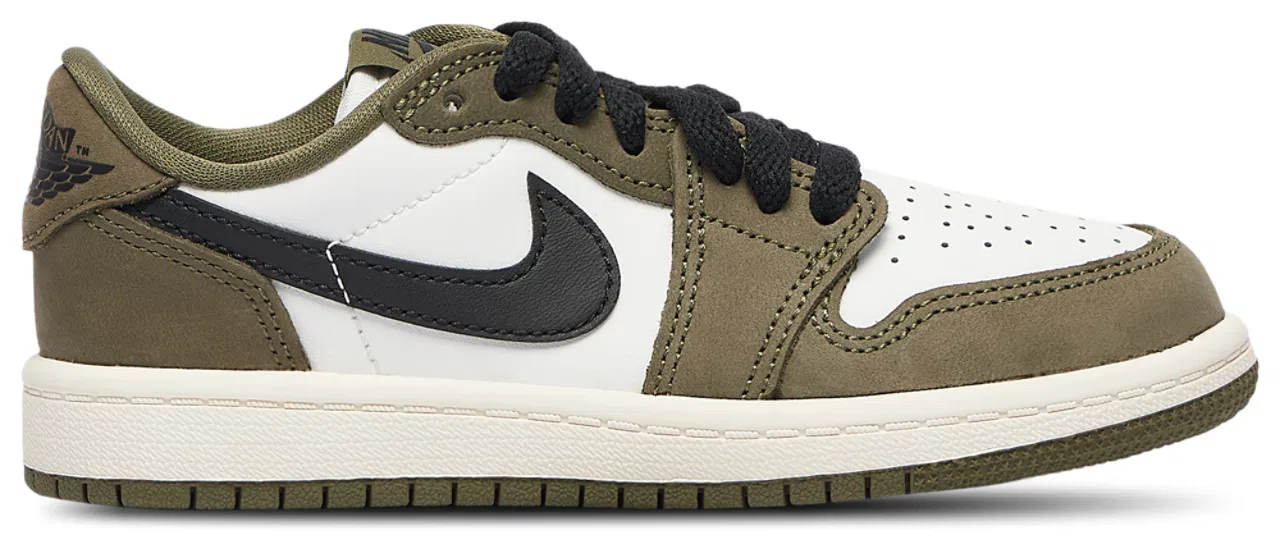 Кроссовки для мальчиков Retro 1 Low Jordan, цвет Medium Olive/Black/Summit White