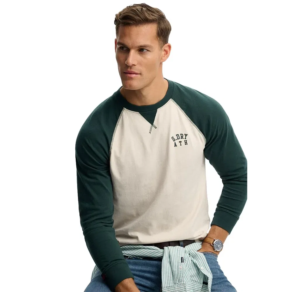 Футболка с длинным рукавом Vintage Athletic Baseball Superdry, зеленый — фото 3