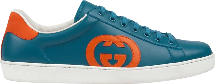 Кроссовки Gucci Ace Interlocking G - Blue Orange, синий