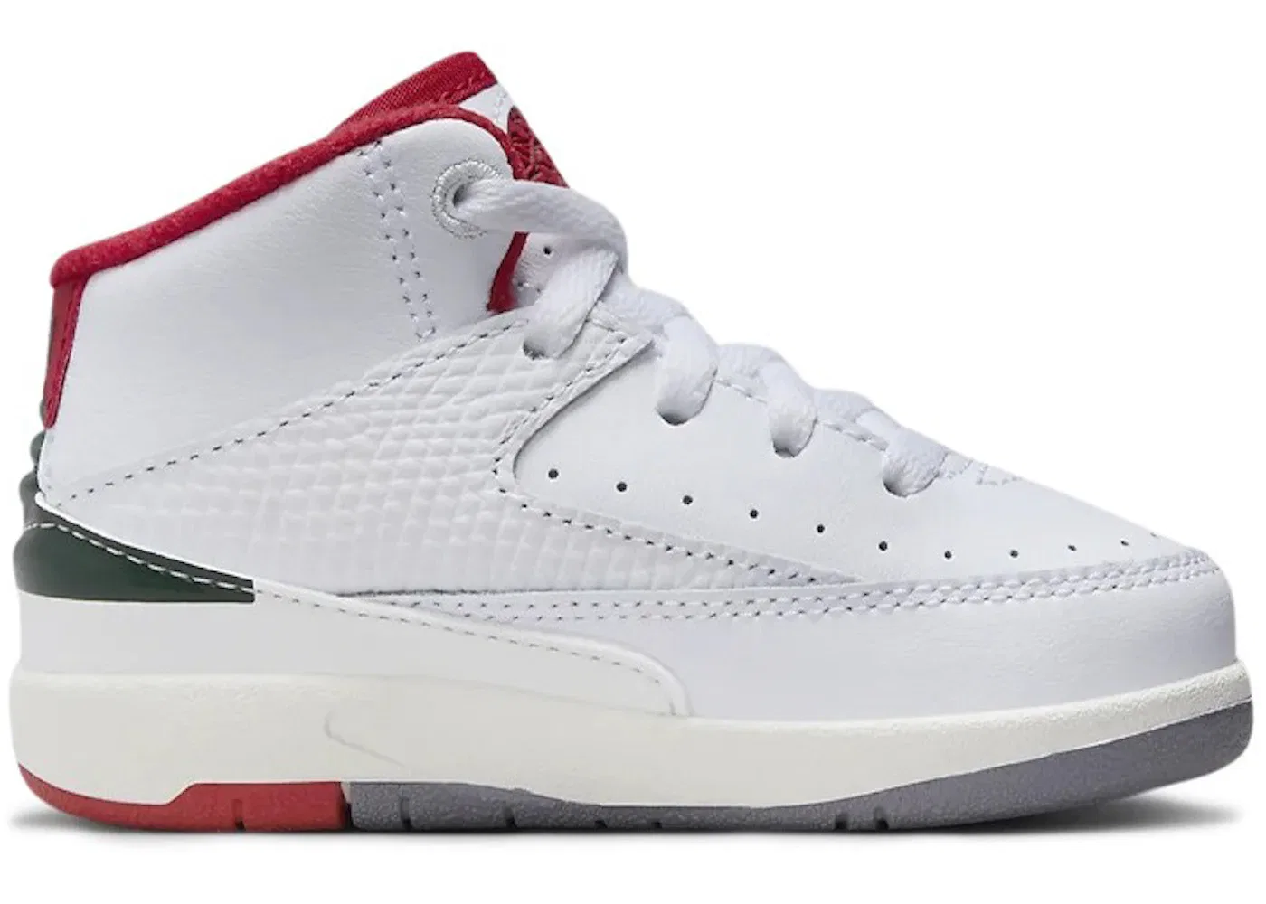 Детские кроссовки Lifestyle Jordan 2 Retro Jordan, White/Fire Red-Fir-Sail-Cement Grey