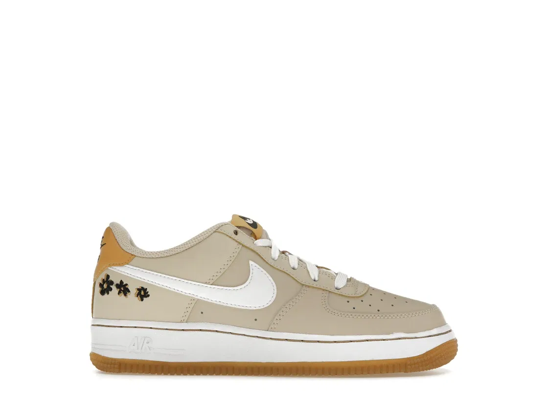 Детские кроссовки с цветочным принтом Nike Air Force 1 Low SE, Sanddrift/Twine/Black/White