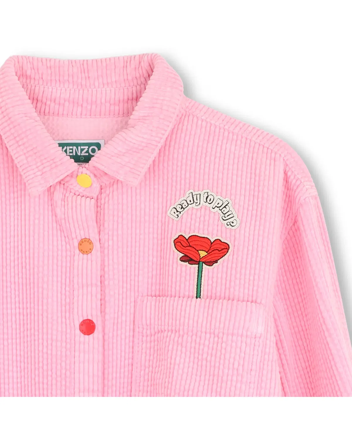 Детская рубашка с длинным рукавом с принтом Kenzo Kids, Rosa — фото 2