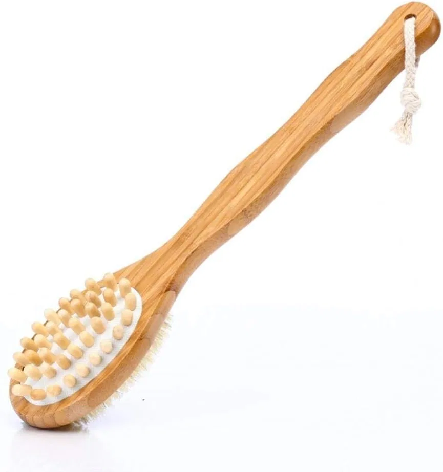 Массажная щетка для тела с длинной ручкой, Bamboo, SlimpleStudio, 35 см
