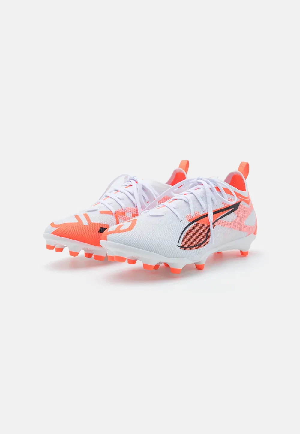 Футбольные бутсы Ultra 5 pro fg/ag jr унисекс для твердого грунта Puma, White/Black/Glowing Red — фото 2