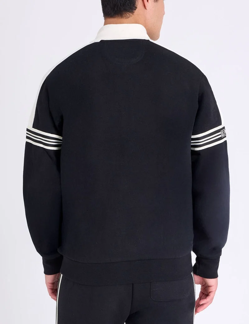 Мужская куртка U.S. Polo Assn. Tricot Tape Full Zip Fleece Track, черный — фото 2