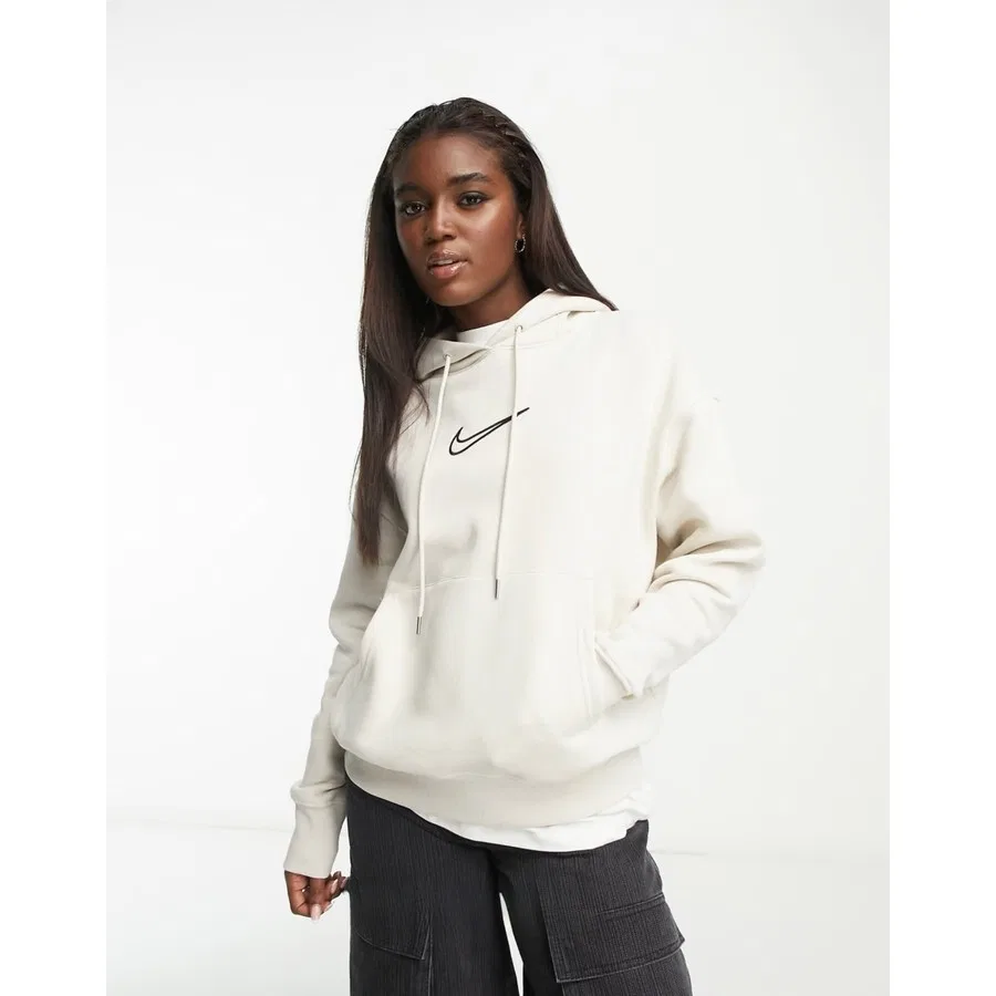 Женский худи оверсайз с капюшоном из флиса Sportswear Phoenix Fleece Nike, Кремовый — фото 3
