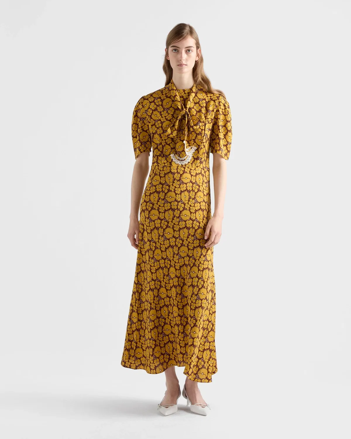 Платье с принтом Prada, Yellow — фото 2