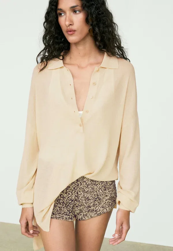Шорты из трикотажа меланж Massimo Dutti Sand