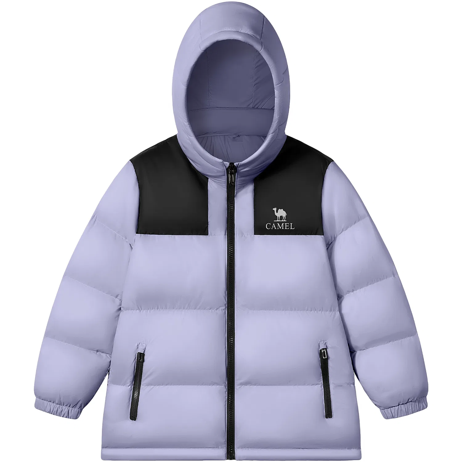 Детская куртка пуховая с капюшоном CAMEL, Crape Myrtle Purple/Phantom Black
