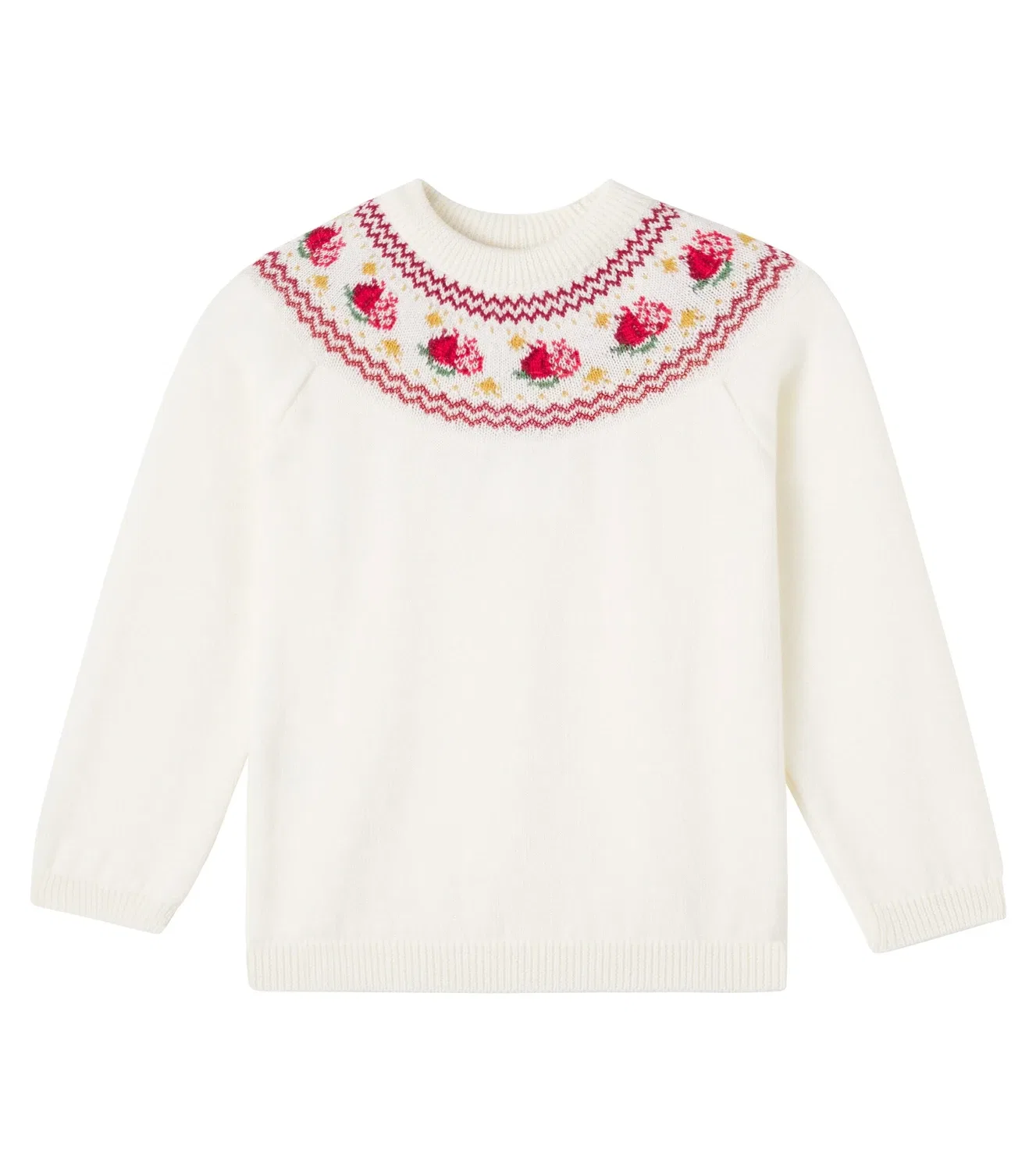 Свитер шерстяной в стиле Fair Isle Гренада La Coqueta, белый