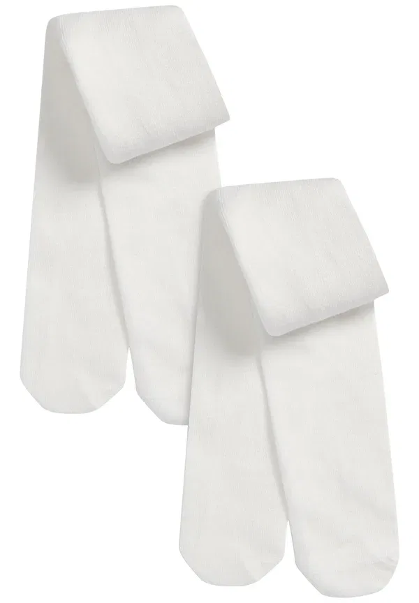 Комплект из 2 колготок, хлопок, 2 pack, Next, off-white, белый