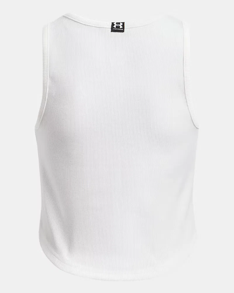 Майка детская с рубчатой эластичной тканью Rival Rib UnderArmour, White — фото 2